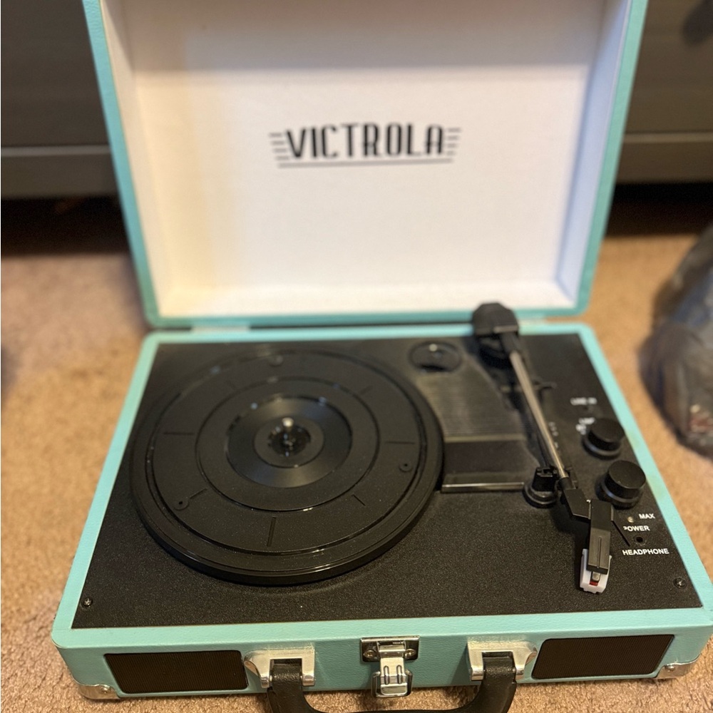 Victrola Turquoise Record Player